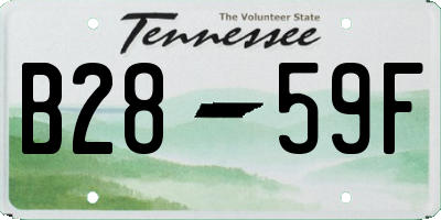 TN license plate B2859F