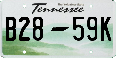 TN license plate B2859K