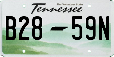 TN license plate B2859N