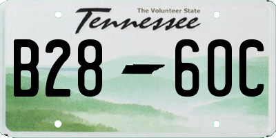 TN license plate B2860C