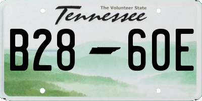 TN license plate B2860E