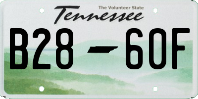 TN license plate B2860F
