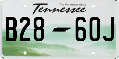 TN license plate B2860J