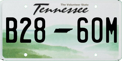 TN license plate B2860M