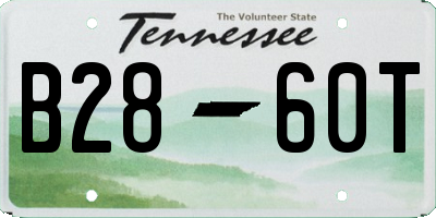 TN license plate B2860T