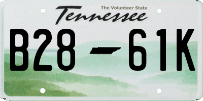TN license plate B2861K