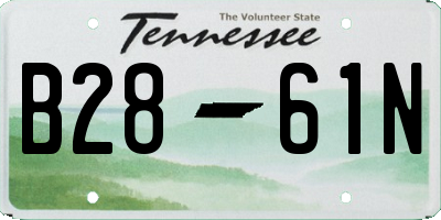 TN license plate B2861N