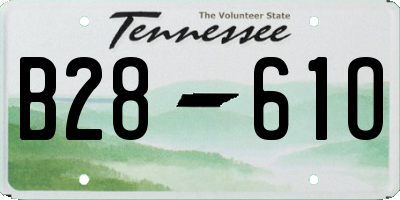 TN license plate B2861O