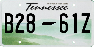 TN license plate B2861Z