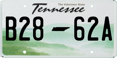 TN license plate B2862A