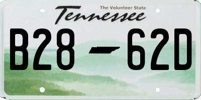 TN license plate B2862D