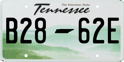 TN license plate B2862E
