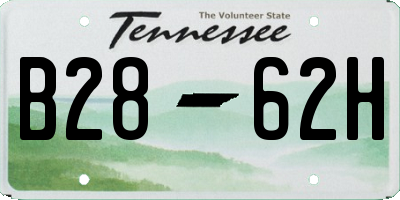 TN license plate B2862H