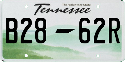 TN license plate B2862R