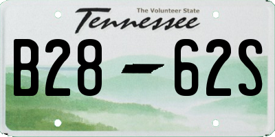 TN license plate B2862S
