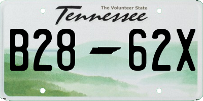 TN license plate B2862X