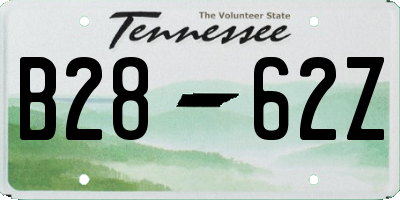 TN license plate B2862Z