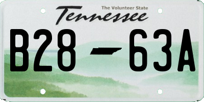TN license plate B2863A