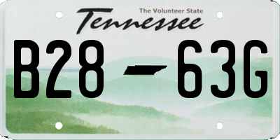 TN license plate B2863G
