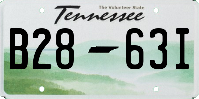 TN license plate B2863I