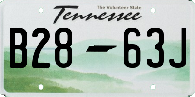TN license plate B2863J
