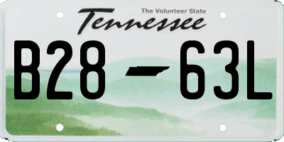 TN license plate B2863L