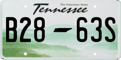 TN license plate B2863S