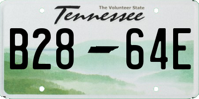 TN license plate B2864E