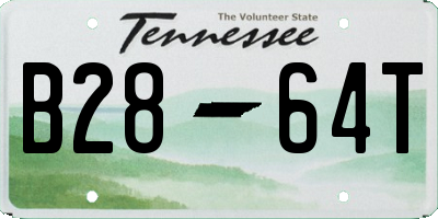 TN license plate B2864T