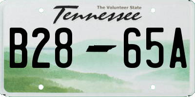 TN license plate B2865A