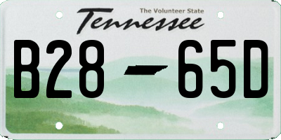 TN license plate B2865D