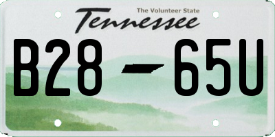 TN license plate B2865U