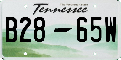 TN license plate B2865W