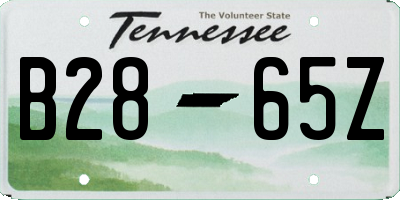 TN license plate B2865Z