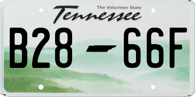 TN license plate B2866F