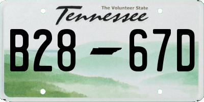 TN license plate B2867D