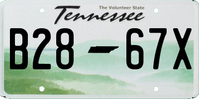TN license plate B2867X