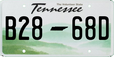 TN license plate B2868D