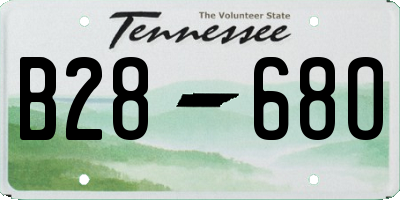 TN license plate B2868O