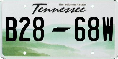 TN license plate B2868W