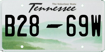 TN license plate B2869W