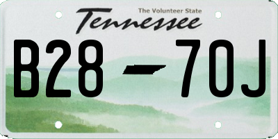 TN license plate B2870J