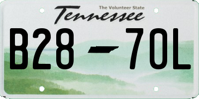 TN license plate B2870L