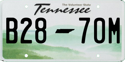 TN license plate B2870M