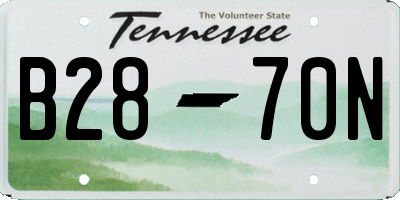 TN license plate B2870N