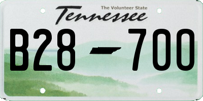 TN license plate B2870O