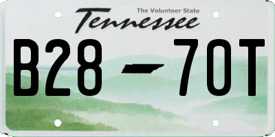 TN license plate B2870T