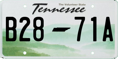 TN license plate B2871A