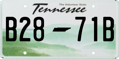 TN license plate B2871B