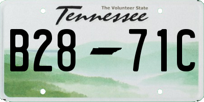 TN license plate B2871C